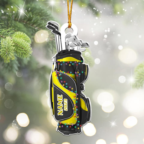 Suseaz Personalized Golf Ornament Golf Clubs Ornament Golfer Gift Xmas Golf Bag Ornament Golf Team Ornaments Golfer Christmas Ornament 2023 Golf Christmas Tree Decor Golf Gifts (Golf 10)