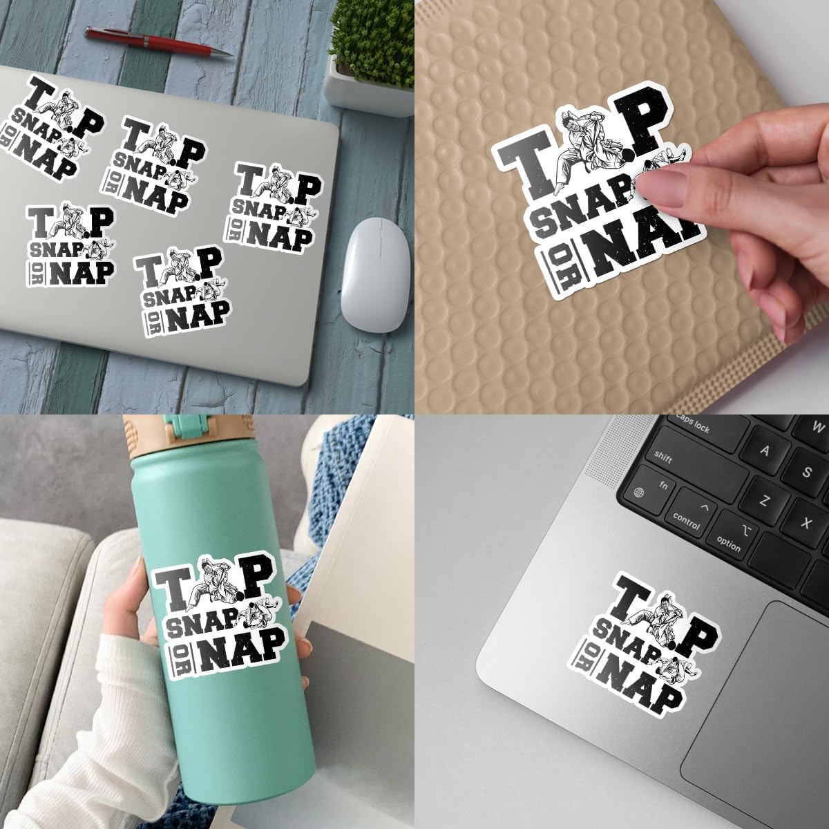 3 Pcs Tap Snap or Nap Sticker, BJJ Sticker, Funny Jiu Jitsu Gift, Combat Sports, Grappling Sticker, Motivational Gift Fighters Sticker 3 Inches for Laptop Water Bottle Phone Helmet Kindles Tumbler
