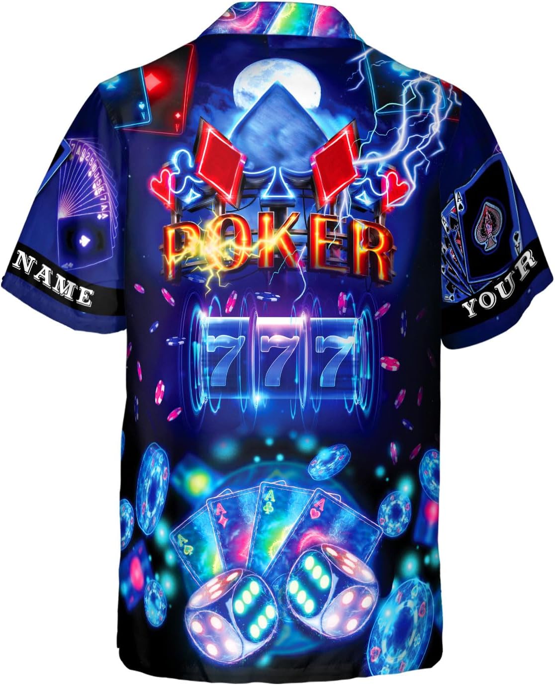 Custom Poker Hawai Shirts for Men Poker Hawaiian Shirt Gambling Casino Fire Short Sleeve Button Down Shirt Summer Beach Shirt