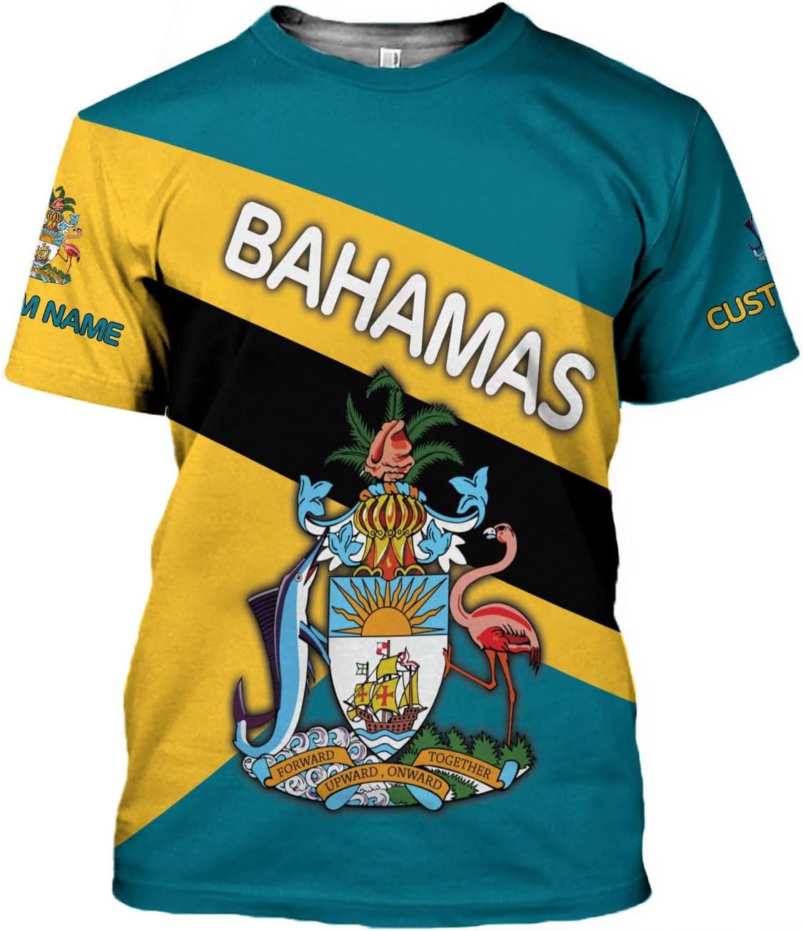 Personalized Bahamas Shirt 3D Custom Bahamas Flag Shirt for Men and Women Bahamas Pride Shirt
