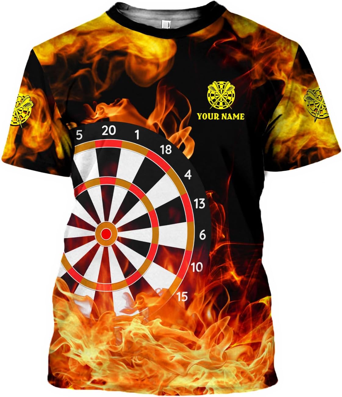 Ligthuy Personalized Name Dart Shirts 3D, Mens Dart Shirts, Dart Shirts for Teams, Funny Dart T-Shirts for Men and Women
