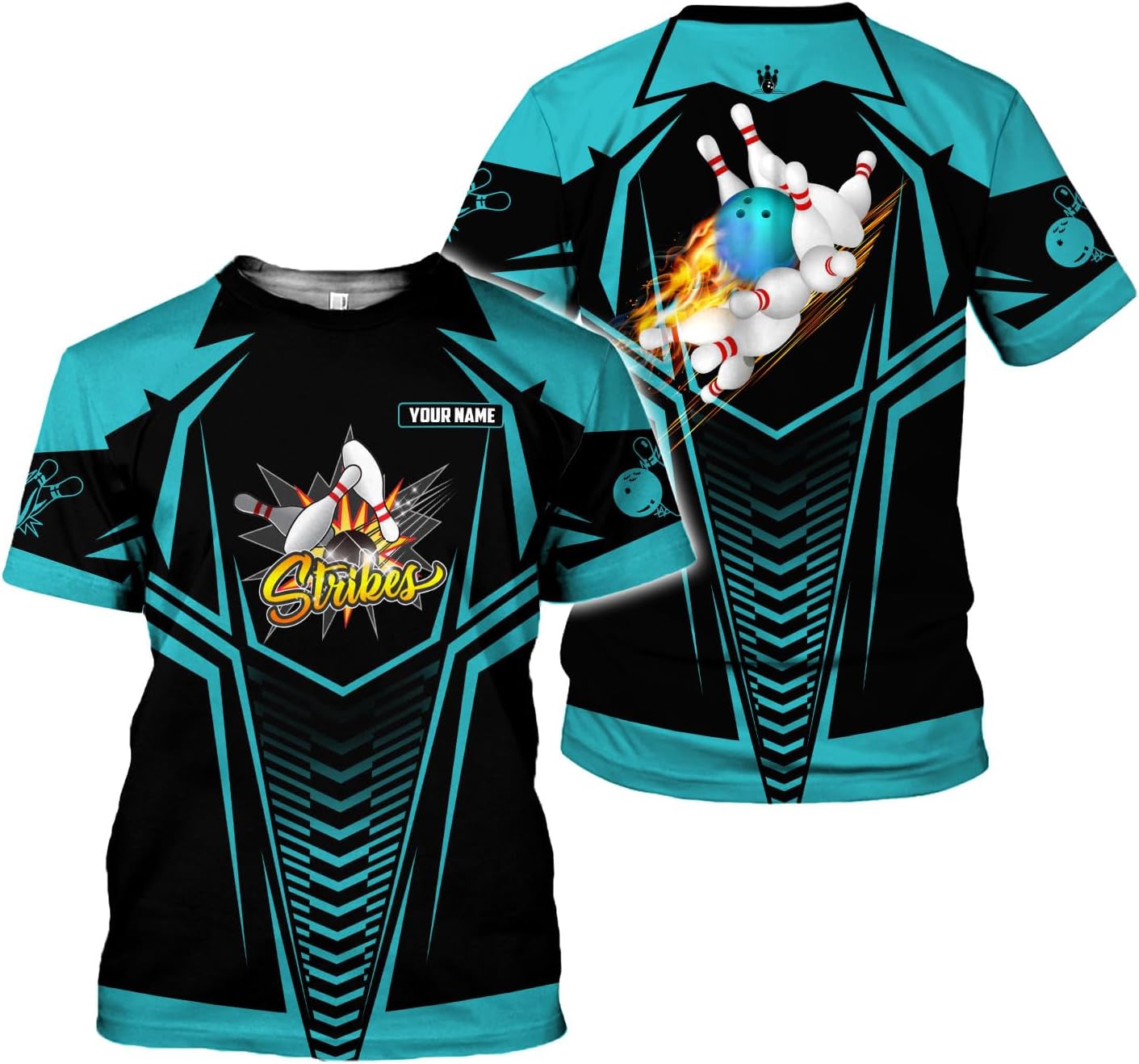 Rivelus Personalized Name Bowling Shirts for Men and Women 3D, Bowling Shirts for Team Bowling, Bowling Shirts Gift