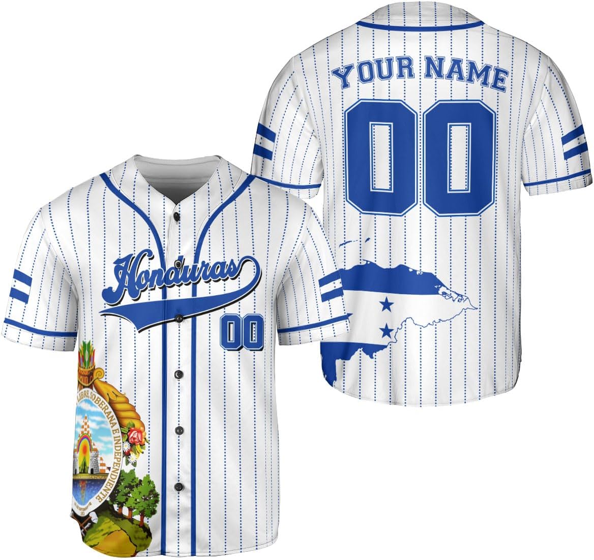 AOVL Personalized Honduras Baseball Jersey Shirt, Honduras Jersey for Men and Women, Jersey Honduras, Camisa Honduras Hombre