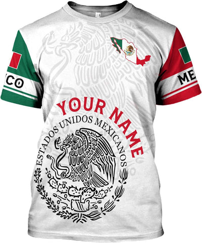 Royal Fight Personalized Mexico Shirts, Mexican Shirts for Men, Customized Mexico T-Shirt for Men, Mexico Eagle Flag Shirt