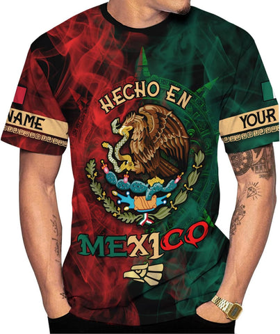 RoyalBro Personalized Mexico Shirt, Camisas de Mexico Customized Mexican Shirts Mexican Flag Mexico 3D Shirt for Men Women
