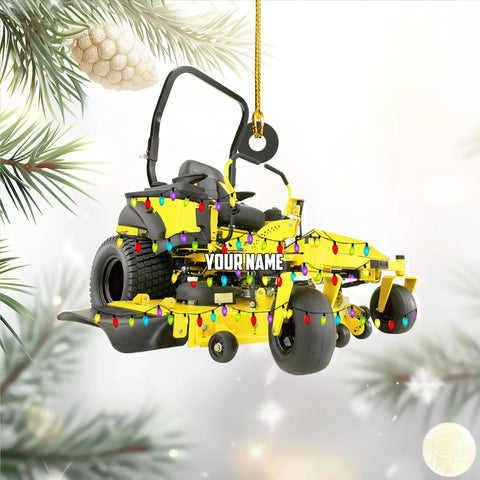 Artparel Custom Lawn Mowers Christmas Ornaments 2024 Custom Lawn Mowers Ornaments Farmhouse Lawn Mowers Driver Gifts Riding Mowers with Xmas Light Acrylic Ornament 2024 (LM6)