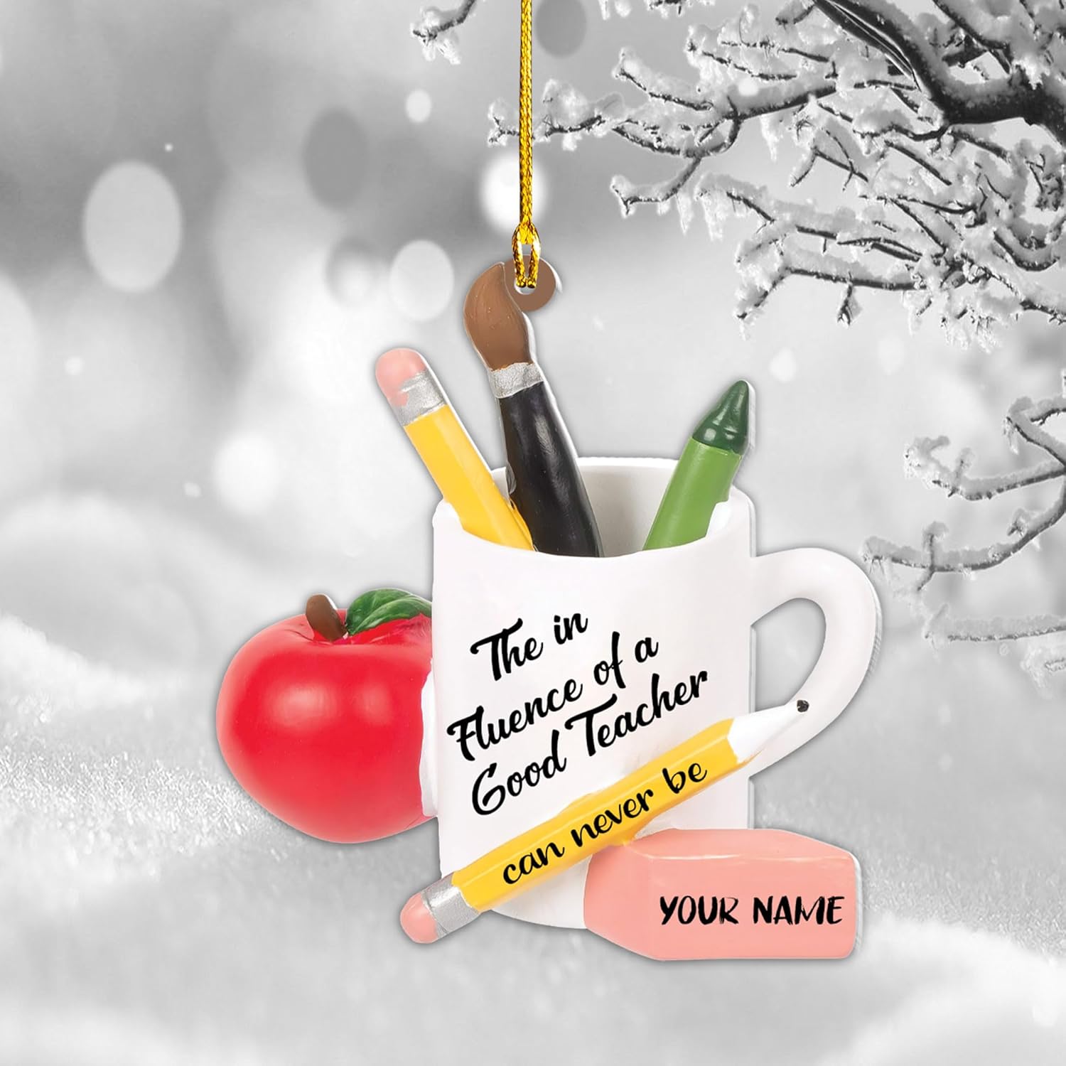 Teacher Ornaments Christmas 2024, Teacher Appreciation Gifts for Women, Teacher Acrylic 2D Flat Ornaments, Thank You Appreciation Ornaments, Keepsake Gifts for Teacher (TC 3)