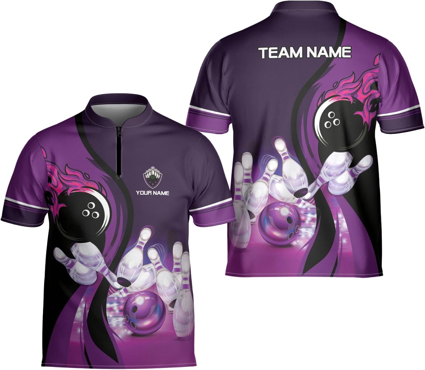 Artparel Personalized Name Bowling Jersey 3D, Custom Bowling Shirts for Team, Bowling Shirt Unisex for Men & Women