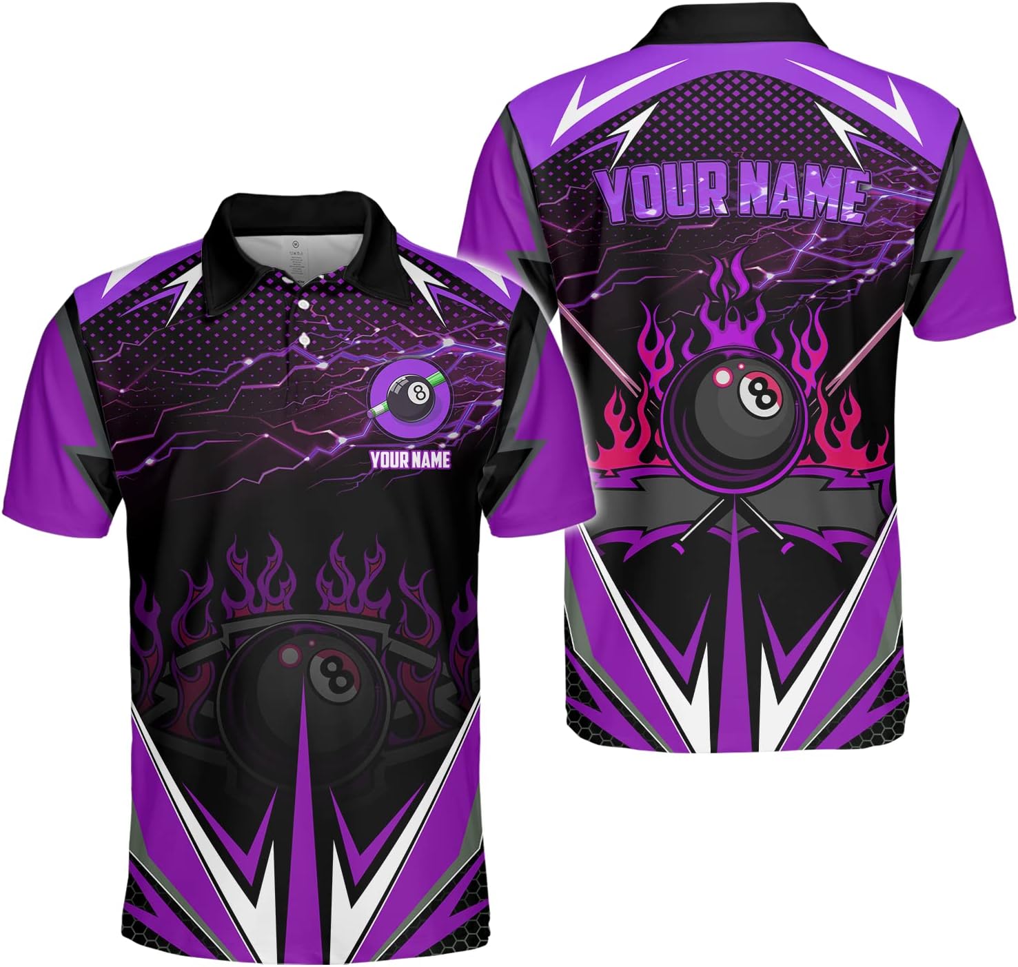 Custom Billiard Polo Shirts for Men Women Personalized Name Team 8 Ball Shirt Billiards Apparel Pool 3D Tshirts Gifts Player