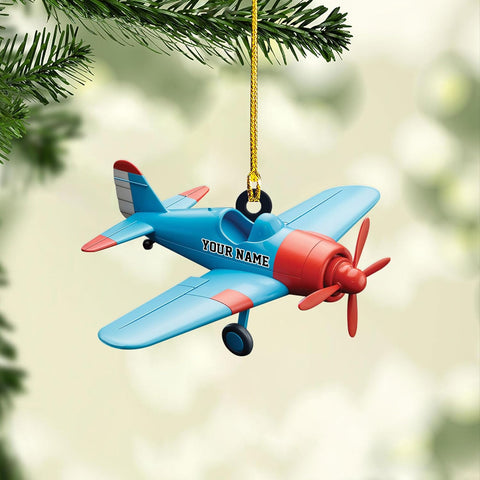 Customized Airplane Ornament, Personalized Name & Text Pilot Ornament Christmas 2024, Airplane Pilot Ornament, Airplane Ornament Hanging Christmas Tree, Pilot Captain Ornament (Acrylic, Style 9)