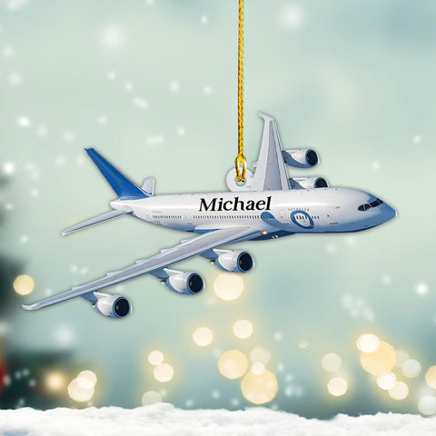 Personalized Airplane Christmas Ornaments 2024, Pilot Christmas Tree Ornament, Travel Ornaments, Airplane 2D Flat Shape Ornament, Airplane Lovers Keepsake, for Pilots (Airplane 2)