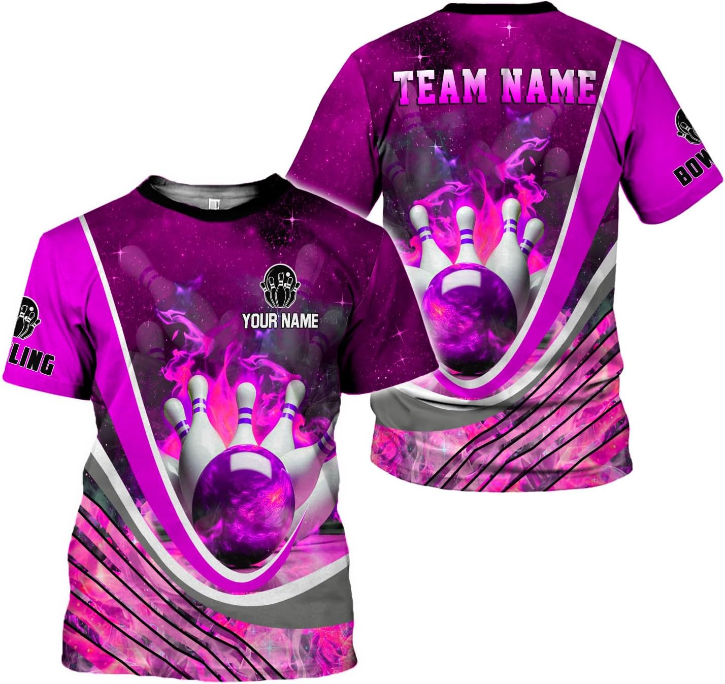Rivelus Personalized Name Bowling Shirts for Men and Women 3D, Bowling Shirts for Team Bowling, Bowling Shirts Gift 4
