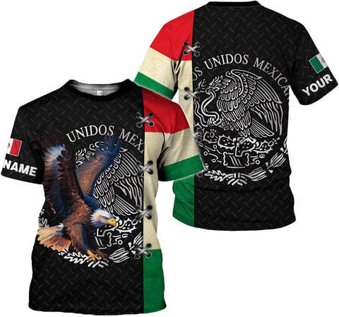 Mostprints Personalized Name Mexican Shirts for Men 3D Customized Mexico Shirts for Men Mexico Shirts for Women Mexico Shirt
