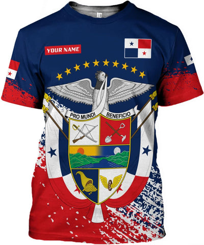 Custom Panama Shirts for Men 3D Panama Coat of Arms Shirts Panamanian Flag Pride Shirts Panama Hombres Camisa Men Women