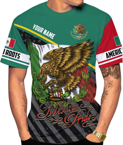 Mostprints Personalized Name Mexican Shirts for Men 3D, Customized Mexico Shirts for Men, Mexico Shirts for Women Mexico Shirt