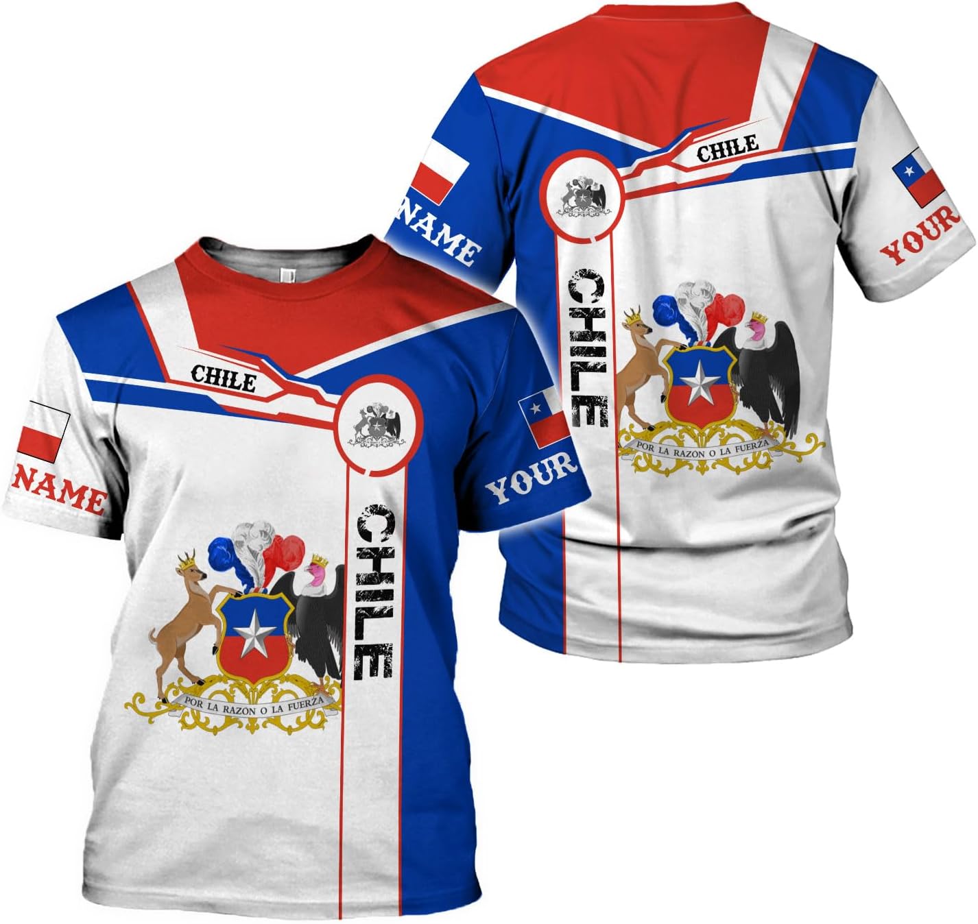Personalized Name Chile Shirts for Men and Women, Chile Chilean Flag Pride Gift T-Shirt, Chilean Map and Flag