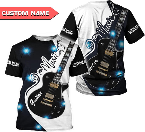 Personalized Name Guitar Shirt 3D, Customized Guitar Shirts for Men, Unisex Guitar Shirts Music Music Lover, Guitar Lover