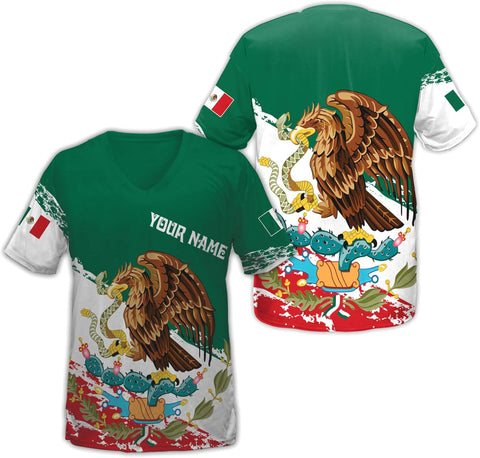 Mostprints Personalized Mexican Shirts for Women Vneck 3D, Customized Mexico shirts for women, Mexico shirt, Mexican Shirt