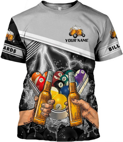 Parvii Personalized Billiards Shirt for Men, 8 Ball Pool Shirt, Billiards Gift