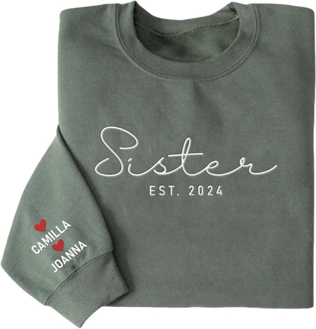 Sister Personalized Embroidered Sweatshirt, Big Sis, Little Sister Hoodies, Gifts For Sister, Sister Siblings Matching Shirt