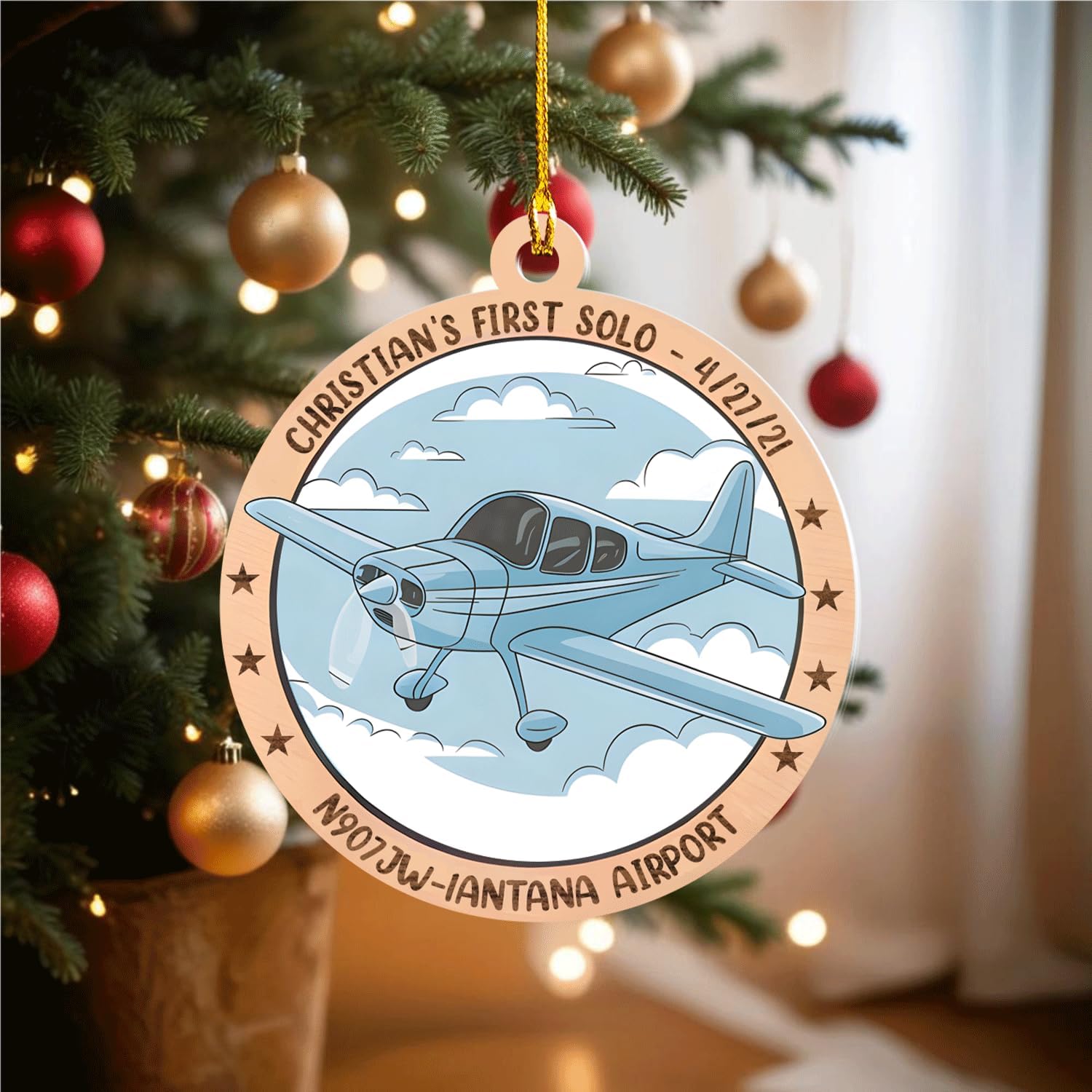 Podagree Personalized Airplane Ornaments for Christmas Tree - Airplane Christmas Ornament 2023, Pilot Airplane Captain Christmas Tree 2023, Pilot Ornament Xmas Gifts Christmas Pilot Flight (APL2)