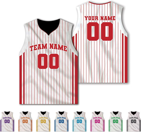 mostprints Personalized Basketball Custom Team Name Number Logo Reversible Jerseys Sport Shirt for Men Women Youth Uniform