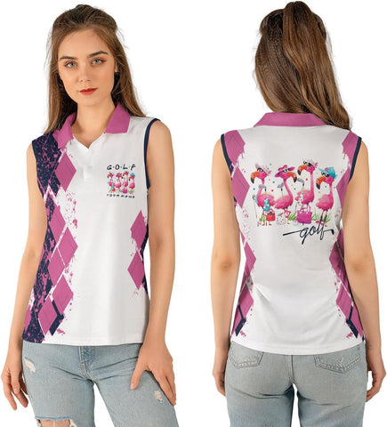 Podagree Personalized Golf Shirts for Women Sleeveless with Collar, Funny Golf Shirts for Women Ladies Sleeveless Golf Shirt