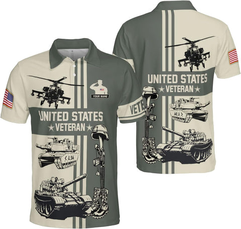 Personalized Veteran Shirts for Men, Army Shirts for Men, Army Shirts, Army Veteran Shirts for Men, Veteran Polo shirt1 S-5XL