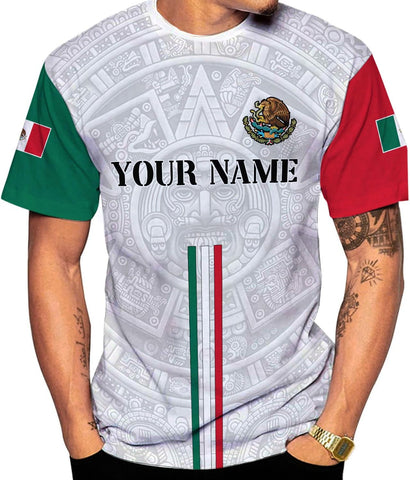 Mostprints Personalized Name Mexican Shirts for Men 3D Customized Mexico Shirts for Men Mexico Shirts for Women Mexico Shirt