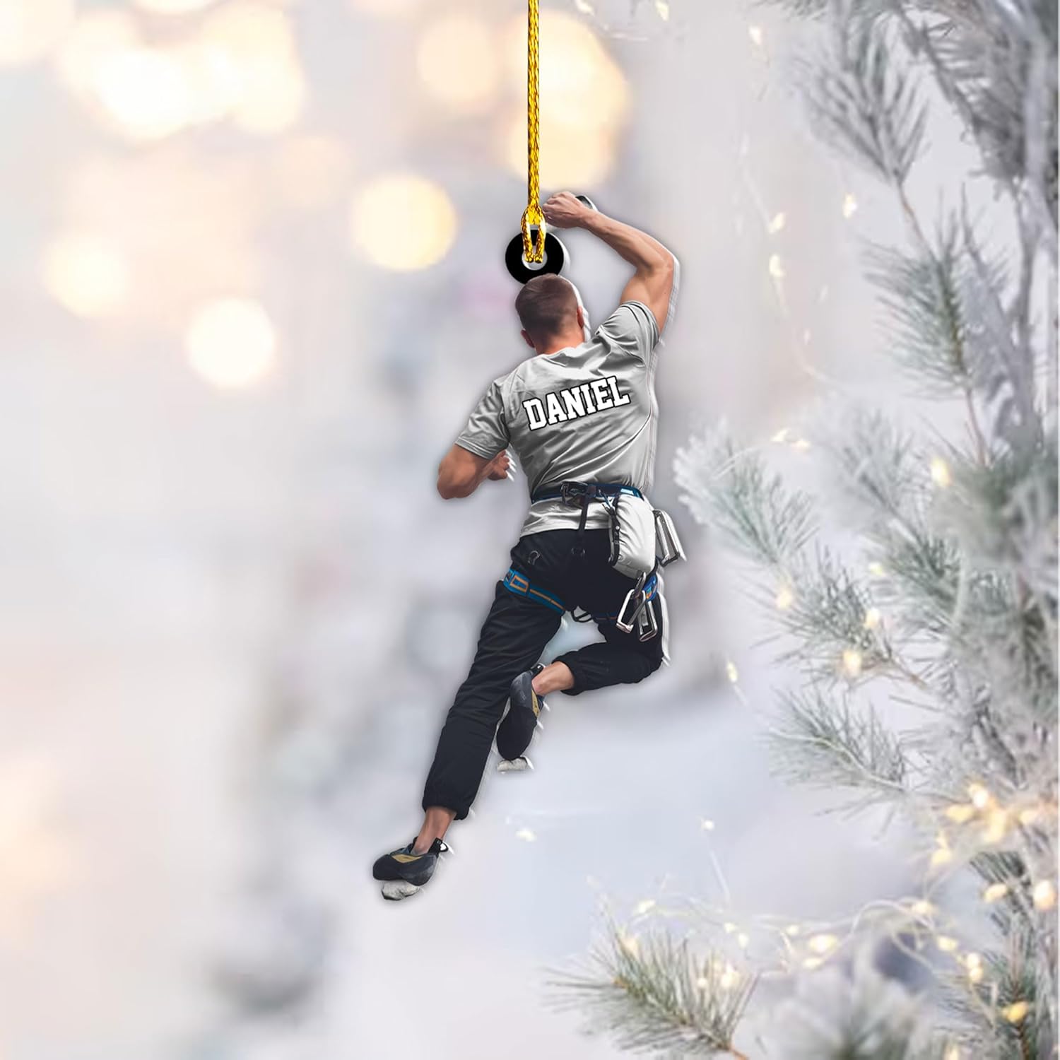 Artparel Personalized Climbing Ornaments Rock Climbing Christmas Ornament Rock Climber Ornaments Climber Lover Mountaineer Ornament Gift for Men Women Gift for Climber (CLB11)