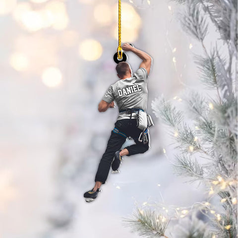Artparel Personalized Climbing Ornaments Rock Climbing Christmas Ornament Rock Climber Ornaments Climber Lover Mountaineer Ornament Gift for Men Women Gift for Climber (CLB11)