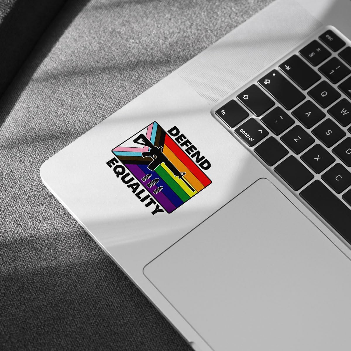 3 Pcs Defend Equality Stickers, LGBT Guns Pride Month Trans Gay, Funny G*n Sticker, Progress Pride Flag and Rifle Sticker for Water Bottle Tumbler Phone Case Laptop 3"x3"
