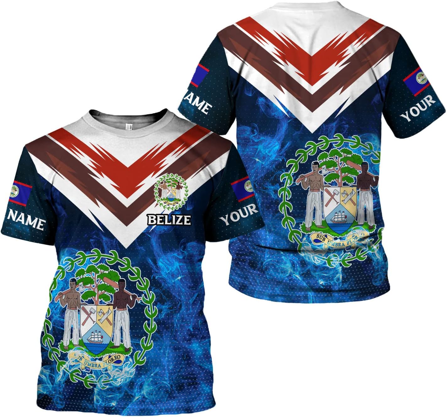 Personalized Belize Shirt for Men and Women, Coat of Arms of Belize Flag Flag Shirt, Belizean Country Flag Gift
