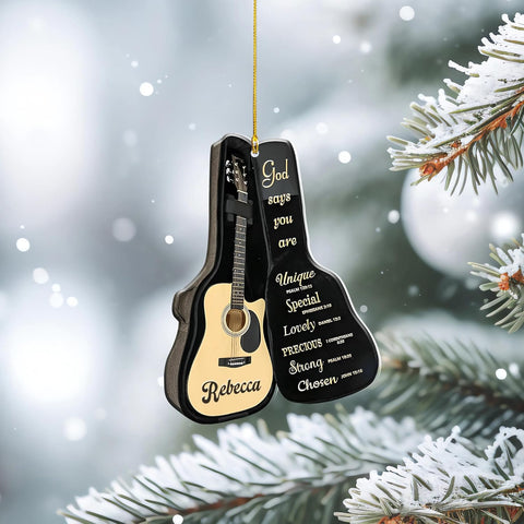 Personalized Guitar Ornament, Electric Guitar Ornament, Guitar Christmas Ornaments 2024, Acoustic Guitar Christmas Ornament, Guitar Christmas Ornaments Guitarist Gift Musical Instruments Xmas (G7)