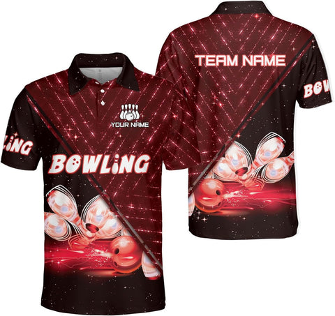 Custom 3D Bowling Polo Shirts for Men and Women Personalized Team Name Gift Unisex Customized Bowling Short Sleeve Polo Shirt