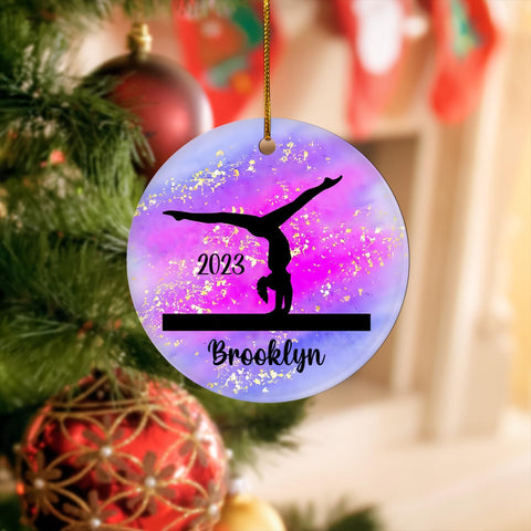 Parvii Personalized Gymnastics Ornaments for Christmas Tree, Gymnastics Christmas Ornament, Gymnastics Ornament for Baby Girl, Gymnastics Christmas Ornament Tree Hanging Ornament (G1)