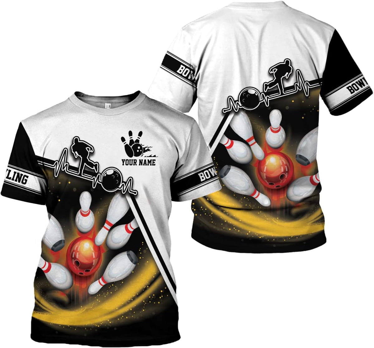 Pretyprints Personalized Bowling Shirt - Custom Bowling Gift for Women & Men