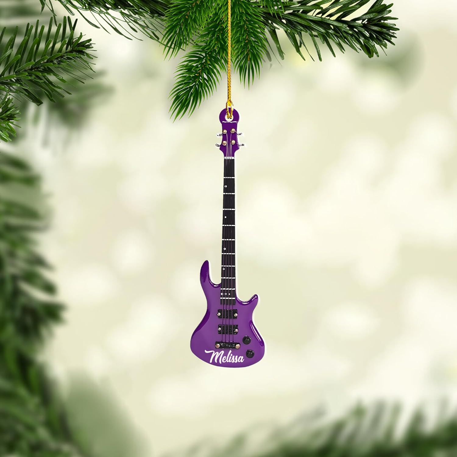 Personalized Guitar Ornament, Electric Guitar Ornament, Guitar Christmas Ornaments 2024, Acoustic Guitar Christmas Ornament, Guitar Christmas Ornaments Guitarist Gift Musical Instruments Xmas (G6)
