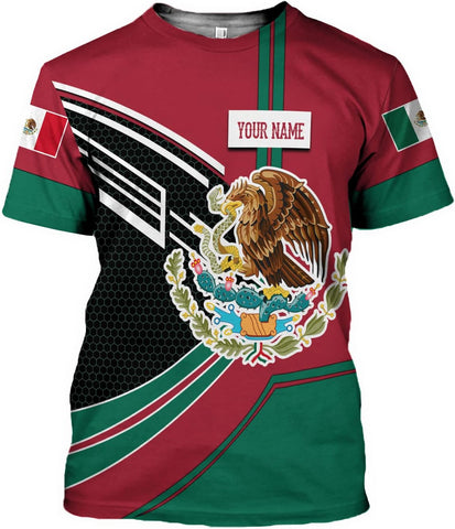 Personalized Name Mexican Shirts for Men, Customized Mexico Shirts for Men, Mexico Shirts for Women Mexico Shirt Eagle Flag