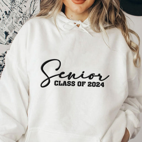 AOVL Personalized 2024 Embroidered Sweatshirt - Graduation Class Of 2024 Senior Class Embroidered Sweatshirt