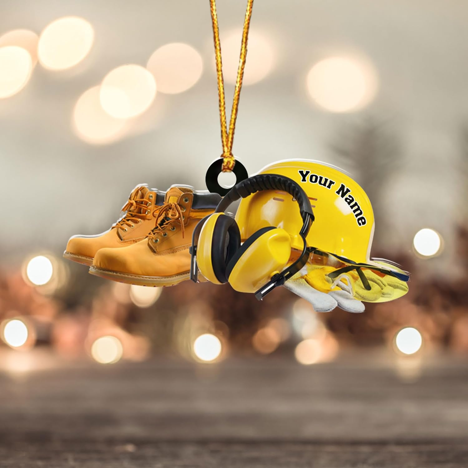 Personalized Construction Ornaments for Christmas Tree 2024, Construction Tree Ornaments Construction Ornament, Construction Tool Box Hard Hat Heavy Equipment Xmas Gift for Blue Collar Workers (W10)