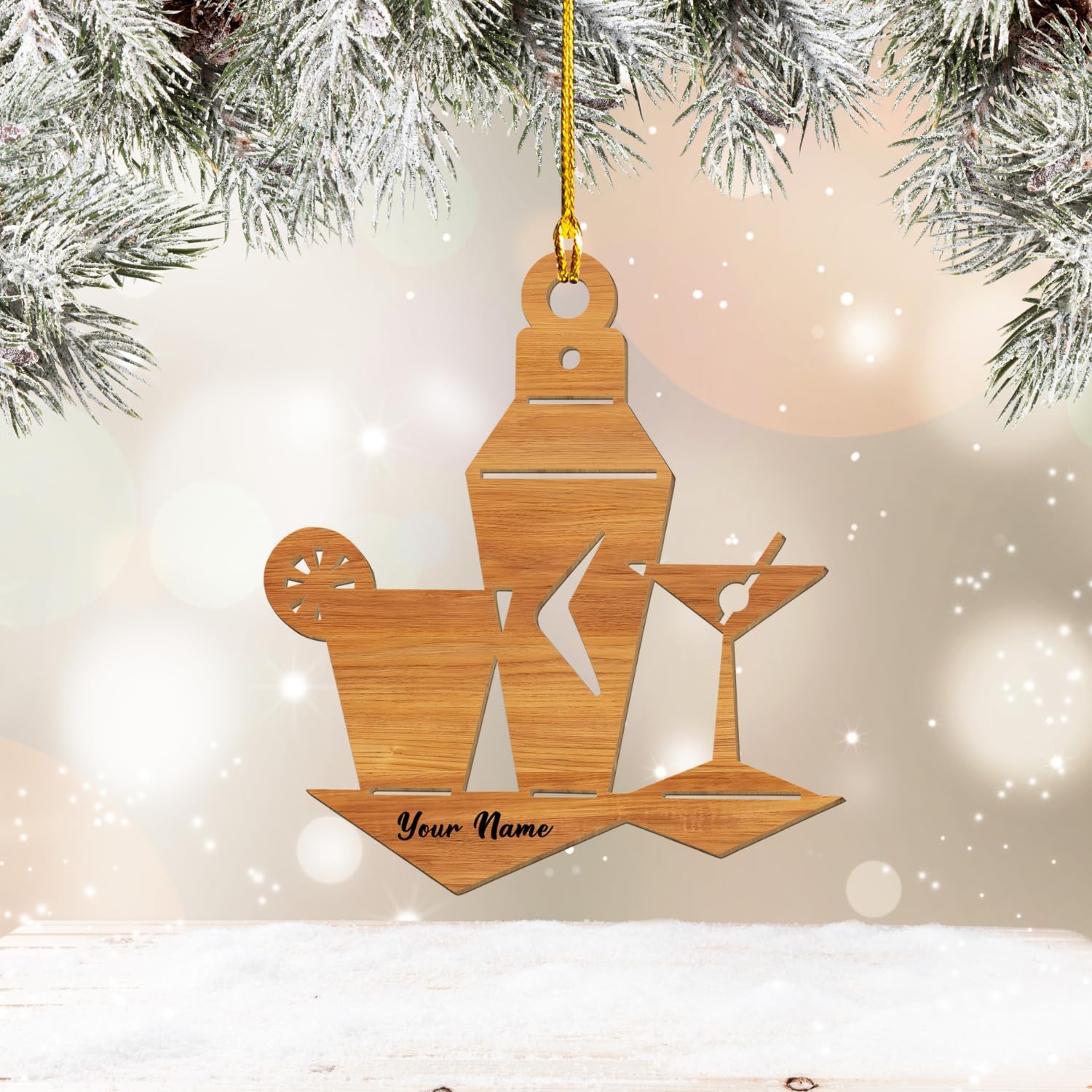 MAPrints Personalized Bartender Christmas Ornaments, Bartender Wood Ornament, Personalized Bartender Gift, Best Christmas Ornament 2024, Ornament Xmas Tree Hanging Decor Keepsake (BTD 7)
