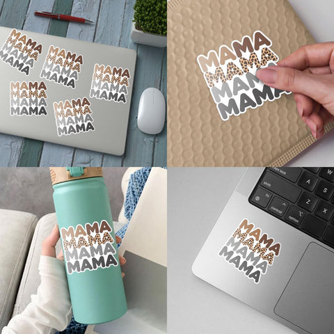 (3Pcs) Mama Mama Mama Sticker, Mama Vinyl Decal, Mama Cheetah Print Sticker, Mama Accessories, Great Gifts for Mom - Stickers for Laptop Water Bottle Phone Car Window Helmet 3"