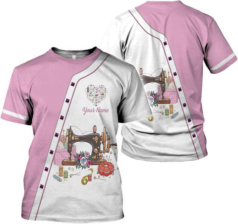 Personalized 3D Tailor Shirt Women, Tailor Gift for Sewing Lover, Tailor Shirt, Tailors Gifts, Sewing Tools Tshirt for Her