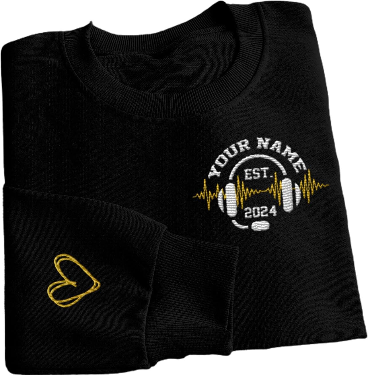 Intenprints Personalized Embroidered Dispatcher Shirt 911 Emergency Services Sweatshirt Thin Gold Line Flag Dispatcher Shirt