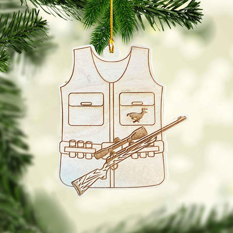 mostprints Personalized Hunting Ornament, Hunter Vest Ornament, Hunting Christmas Ornament, Hunter Christmas Ornament Hanging Tree Decor, Christmas Hunting Gifts (Hunting 13)