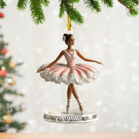 Tinoshop Personalized Dance Ornament 2024, Ballet Poses Suncatcher Ornament for Christmas Tree, Ballet Dance Dress Ballerina Ornament, Ballet Shoes Ornament, Keepsake for Ballet Dancers (ON887)