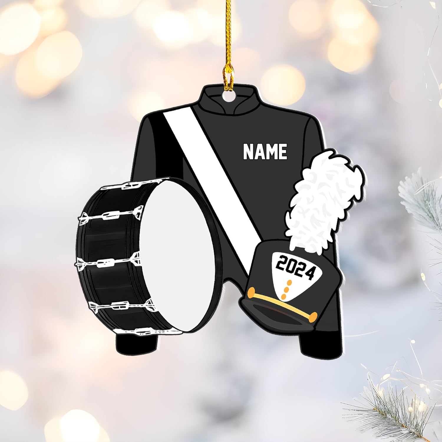 Pretyprints Marching Band Christmas Ornament Personalized Girl 2024 Custom Marching Band Gifts Band Director Gifts, Marching Band Gifts, Music Ornament Marching Band Teacher Gifts Music (Style 17)