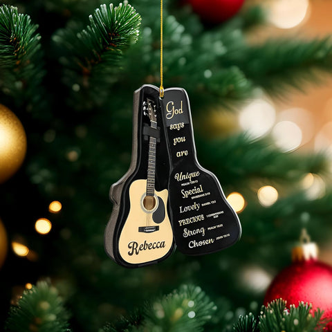 Personalized Guitar Ornament, Electric Guitar Ornament, Guitar Christmas Ornaments 2024, Acoustic Guitar Christmas Ornament, Guitar Christmas Ornaments Guitarist Gift Musical Instruments Xmas (G7)