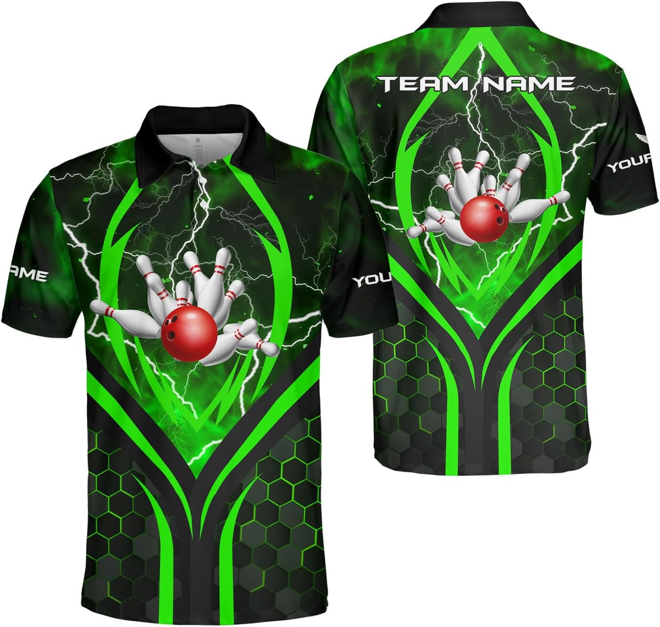 Ligthuy Personalized Name Bowling Polo Shirts 3D for Men and Women, Bowling Shirt, Bowling Team